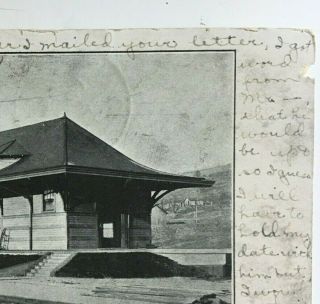 1906 NY Postcard Spencer York Tioga Lehigh Valley RR Railroad Depot Station 4
