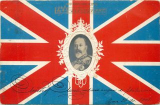 Embossed King Edward God Save The Queen Anthem Flag Royalty Postcard