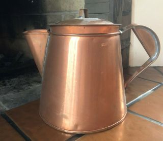 Vintage Antique Large Handmade Copper Coffee Pot Campfire Stailey Bros