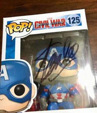 Stan Lee Signed Captain America Funko Pop 125 PSA Authentic Avengers Endgame 2