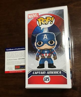 Stan Lee Signed Captain America Funko Pop 125 PSA Authentic Avengers Endgame 5