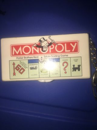 Vintage Miniature Monopoly Board Game Race Car Hat Dice Keychain Hasbro 1998