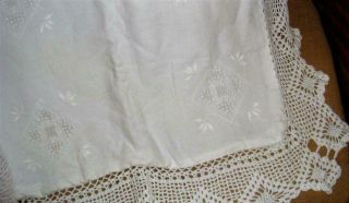 Mia Armand Of Beverly Hills 2 White King Crochet & Lace Pillow Shams Vtg Zipper 6