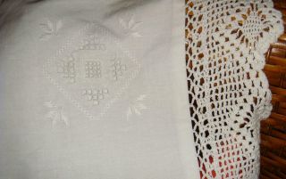 Mia Armand Of Beverly Hills 2 White King Crochet & Lace Pillow Shams Vtg Zipper 7