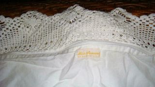 Mia Armand Of Beverly Hills 2 White King Crochet & Lace Pillow Shams Vtg Zipper 8