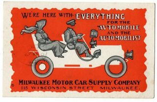 Wi Wisconsin Milwaukee Motor Car Supply Company Auto Automobile Adv Postcard