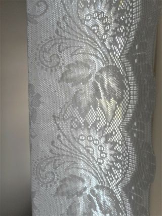 2) White Sheer Lace w/ Rose Floral Design Vintage Panels Curtains 63 
