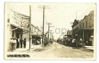 Rppc Main Street Stores Del Rio Tx Texas Val Verde County Real Photo Postcard