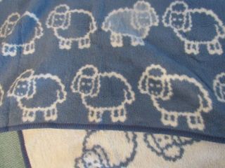 Vintage VUTEKS Vukovar Crown Crafts Blanket Reversible Sheep Made in Yugoslavia 5
