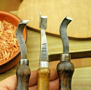 Antique Rare Shoemakers Tools Special Knives Welt Channel Feathering Knife Set 3