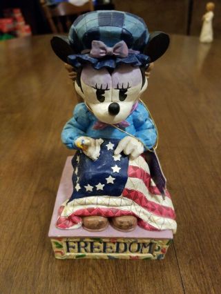 Walt Disney Jim Shore Patriotic Minnie Mouse Stitching Freedom 
