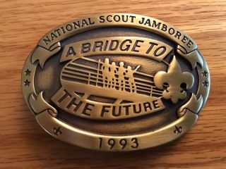 1993 - National Scout Jamboree - Brass Belt Buckle - A Bridge To The Future