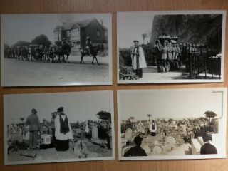 4 Vintage Postcards Military Funeral British Soldiers Believed To Be Gibraltar
