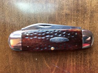 Vintage Case Xx 6250 Red Bone Elephant Toe Rare Old Folding Knife 1940 - 64