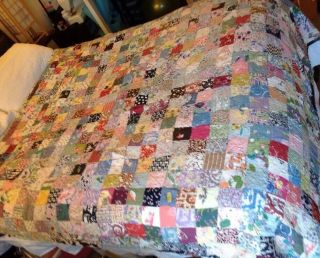 Vintage Handmade Completely Hand Stitched,  Patchwork Quilt. 2