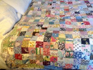 Vintage Handmade Completely Hand Stitched,  Patchwork Quilt. 3