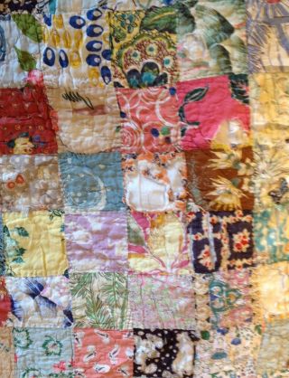 Vintage Handmade Completely Hand Stitched,  Patchwork Quilt. 6
