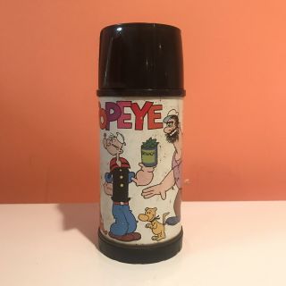 1962 Rare Universal Popeye Vintage Metal Lunch Box - Thermos Only