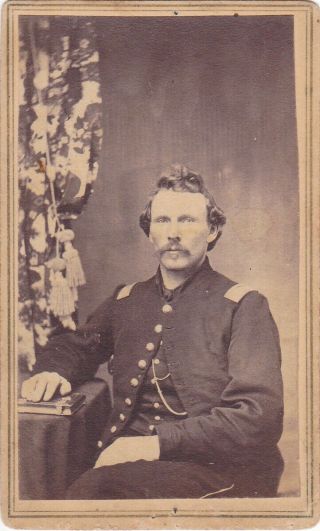 Cdv Photo Civil War Union Soldier In Uniform Elam Bailey Wisconsin 41st Infantry