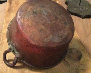Antique/Vintage? Size Hand Made Copper Kettle With 2 Handles 11x5 1/4 Deep 4
