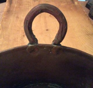 Antique/Vintage? Size Hand Made Copper Kettle With 2 Handles 11x5 1/4 Deep 5