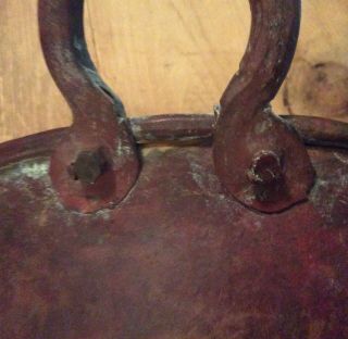 Antique/Vintage? Size Hand Made Copper Kettle With 2 Handles 11x5 1/4 Deep 6