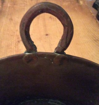 Antique/Vintage? Size Hand Made Copper Kettle With 2 Handles 11x5 1/4 Deep 7