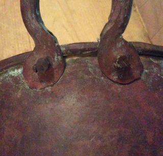 Antique/Vintage? Size Hand Made Copper Kettle With 2 Handles 11x5 1/4 Deep 8
