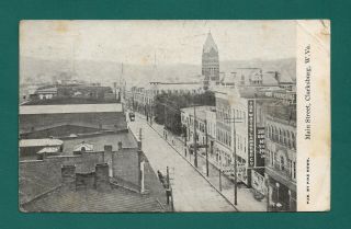 Clarksburg,  Wv,  Postcard View Of Main Street,  Watts Lamberd Co,  Ch Steeple,  1907