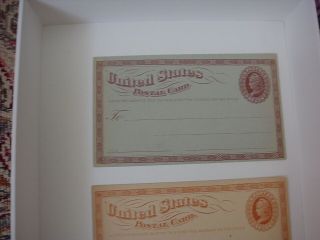 UNUSUAL COLOR TWO 1873 US POSTAL CARDS 1 CENT CARD 5