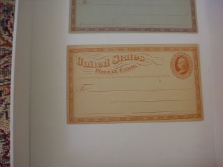 UNUSUAL COLOR TWO 1873 US POSTAL CARDS 1 CENT CARD 6