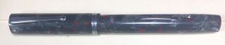 Vintage Waterman’s Ideal 94 Fountain Pen Silver Clip Gray & Red Marble Nib Fine