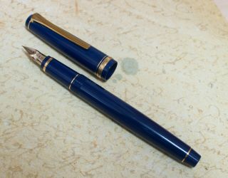 1998 Namiki Elabo Fountain Pen In Blue,  14k Sf (soft) Nib