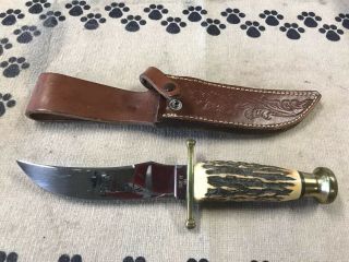 Vintage Case Xx Kodiak Stag Handled Sheath Knife In Sheath