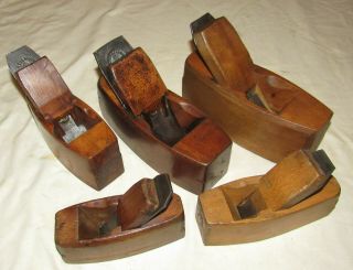 5 Antique Wooden Block Planes Old Woodworking Tool Planes Wood Planes