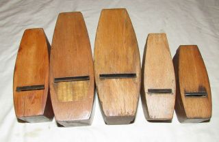 5 antique wooden block planes old woodworking tool planes wood planes 3