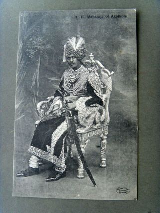 India Maharaja Of Akalkote Antique Picture Postcard