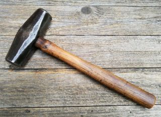 Vintage Hubbard Blacksmith Hammer W/ Wood Handle - Old 4 Lb Blacksmithing Hammer