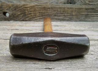 Vintage Hubbard Blacksmith Hammer w/ Wood Handle - Old 4 LB Blacksmithing Hammer 5