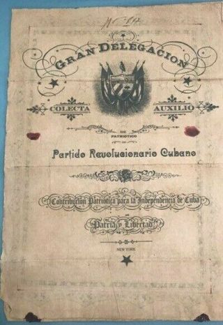 Jose Marti Signed 4 Page Autograph Oficial Document 1890s Cuba Cuban