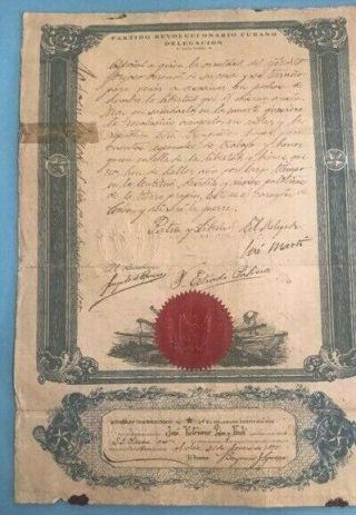 jose marti signed 4 page autograph oficial document 1890s cuba cuban 4