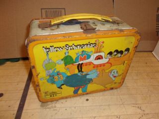 Vintage 1968 The Beatles Yellow Submarine Metal Lunch Box No Thermos