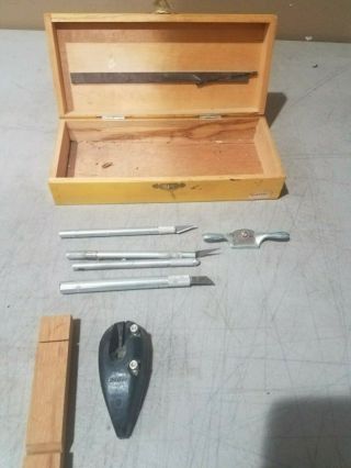 Vintage X - ACTO Knife Set Tools In Dovetailed Wood Box w/ Accessories, 2