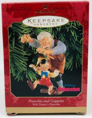 1999 Pinocchio and Geppetto Hallmark Ornament Disney 3