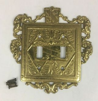Virginia Metalcrafters Ornamental Brass Double Switch Plate Vm 24 - 18