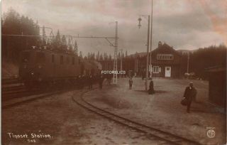Tinnoset Station Togstasjon Norway Norge,  Early Real Photo Post Card