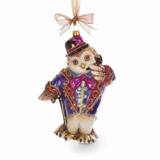 Jay Strongwater Jubilee Owl Glass Ornament - Sdh2226 - 250