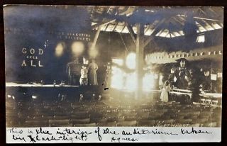 Northport,  Maine: Wesleyan Grove Campmeeting Auditorium Interior,  1906 Pmk Rppc