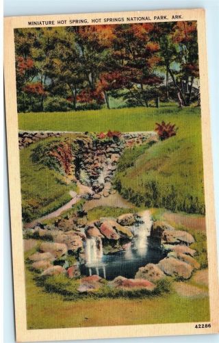 Miniature Hot Spring Hot Springs National Park Arkansas Vintage Postcard B76