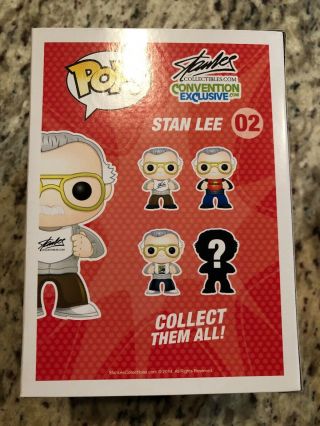 FUNKO POP STAN LEE 02 FAN EXPO & RED SHOE VARIANT VERY LIMITED HTF 3